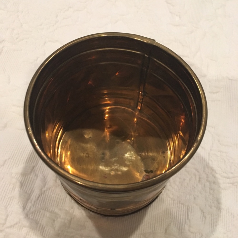 Embossed Brass Pot - Picture 3 of 4